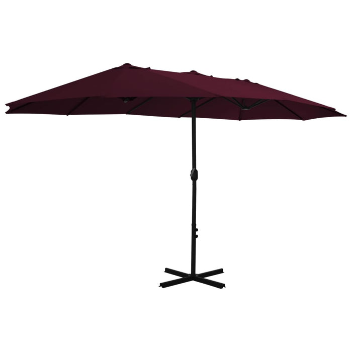 Umbrelă soare exterior, stâlp aluminiu, roșu bordo, 460x270 cm - WALTI WALTI