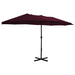 Umbrelă soare exterior, stâlp aluminiu, roșu bordo, 460x270 cm - WALTI WALTI