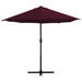 Umbrelă soare exterior, stâlp aluminiu, roșu bordo, 460x270 cm - WALTI WALTI