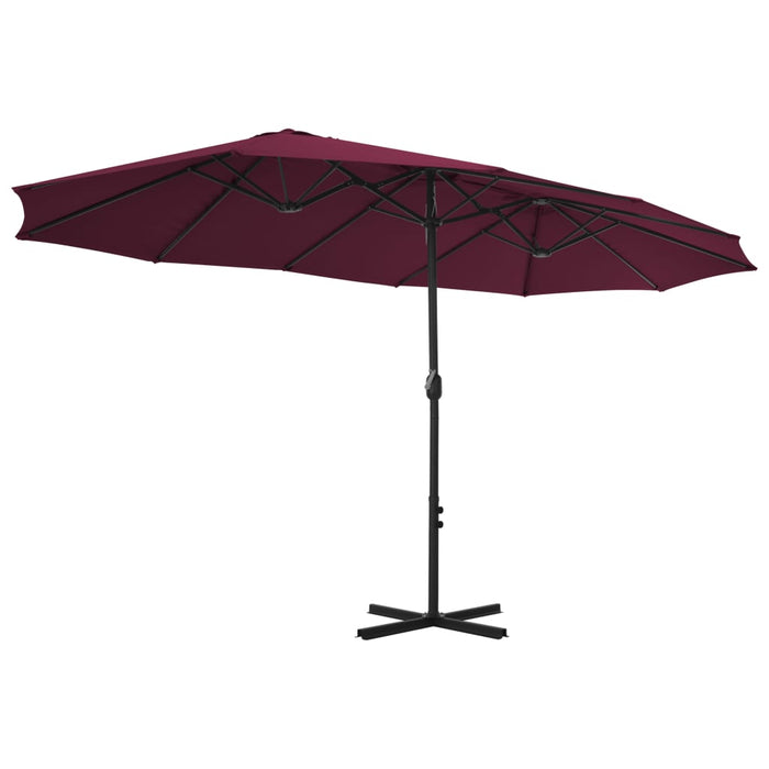 Umbrelă soare exterior, stâlp aluminiu, roșu bordo, 460x270 cm - WALTI WALTI
