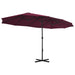 Umbrelă soare exterior, stâlp aluminiu, roșu bordo, 460x270 cm - WALTI WALTI