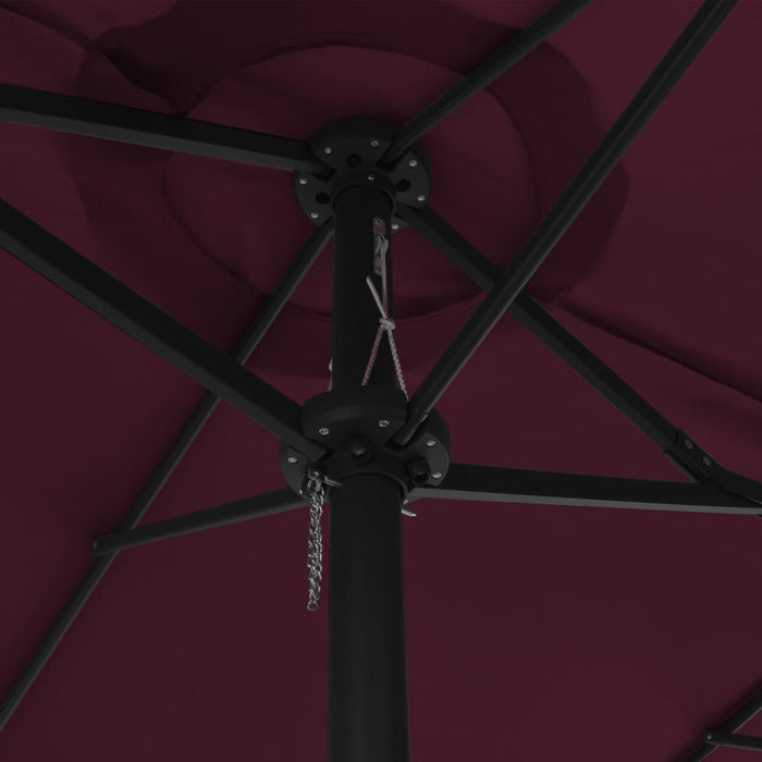 Umbrelă soare exterior, stâlp aluminiu, roșu bordo, 460x270 cm - WALTI WALTI