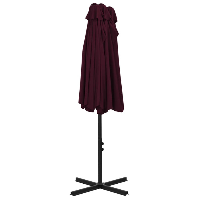 Umbrelă soare exterior, stâlp aluminiu, roșu bordo, 460x270 cm - WALTI WALTI