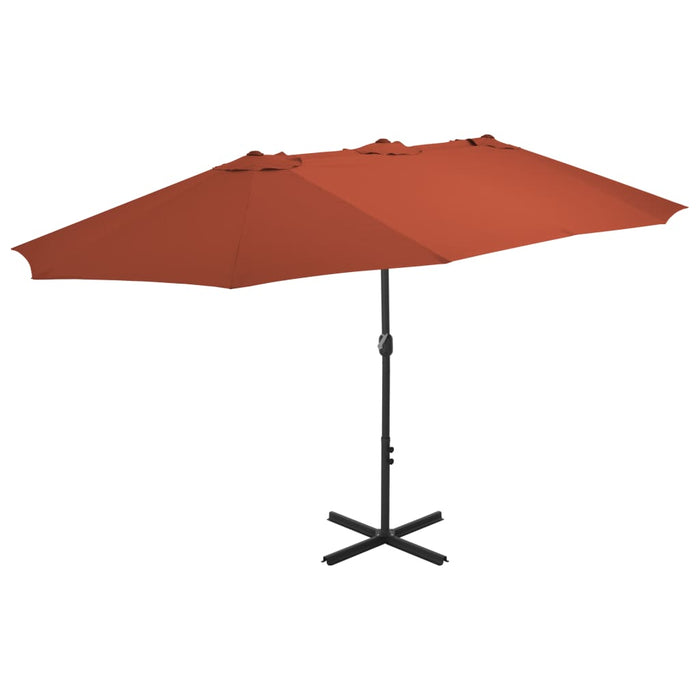 Umbrelă de soare exterior stâlp aluminiu, cărămiziu, 460x270 cm - WALTI WALTI