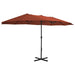 Umbrelă de soare exterior stâlp aluminiu, cărămiziu, 460x270 cm - WALTI WALTI