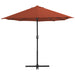 Umbrelă de soare exterior stâlp aluminiu, cărămiziu, 460x270 cm - WALTI WALTI