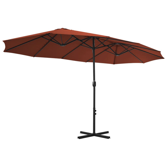 Umbrelă de soare exterior stâlp aluminiu, cărămiziu, 460x270 cm - WALTI WALTI