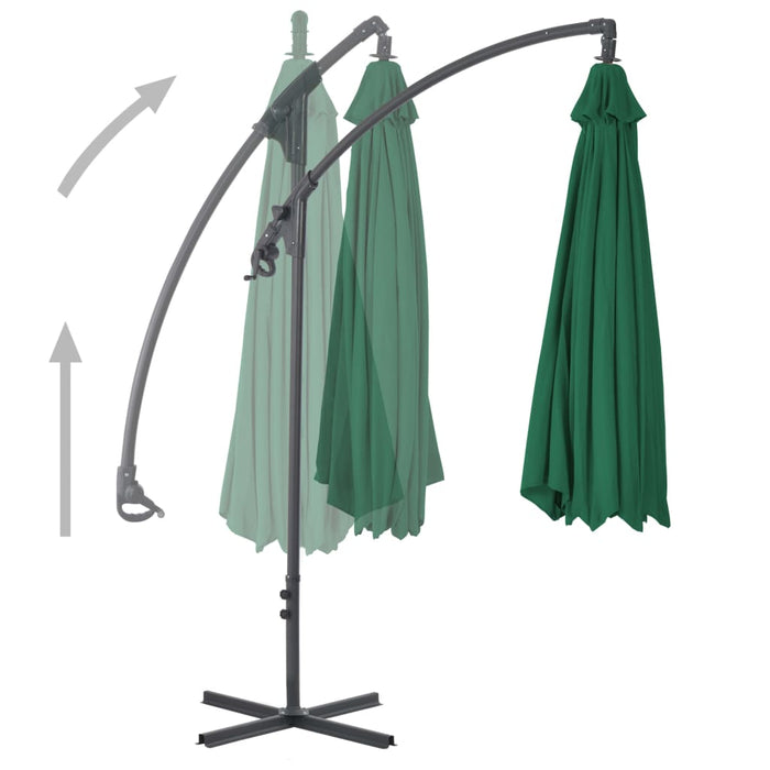 Umbrelă în consolă de grădină, stâlp din oțel, verde, 300 cm - WALTI WALTI