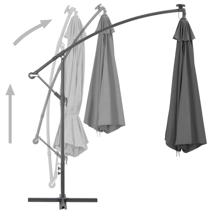Umbrelă în consolă cu stâlp din oțel, antracit, 300 cm - WALTI WALTI
