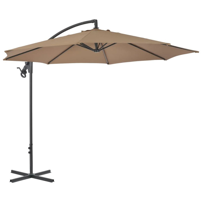 Umbrelă în consolă cu stâlp din oțel, taupe, 300 cm - WALTI WALTI