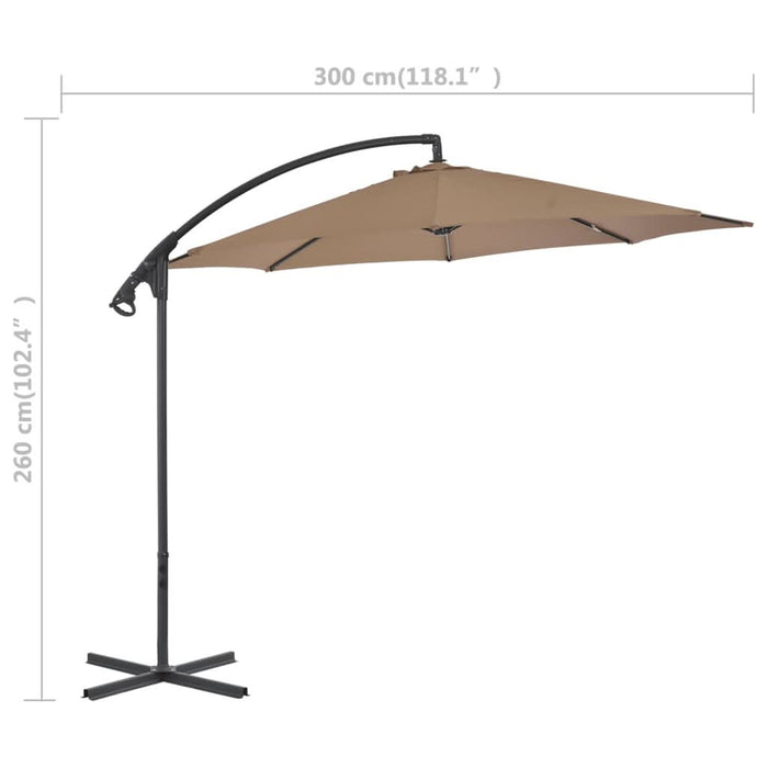 Umbrelă în consolă cu stâlp din oțel, taupe, 300 cm - WALTI WALTI
