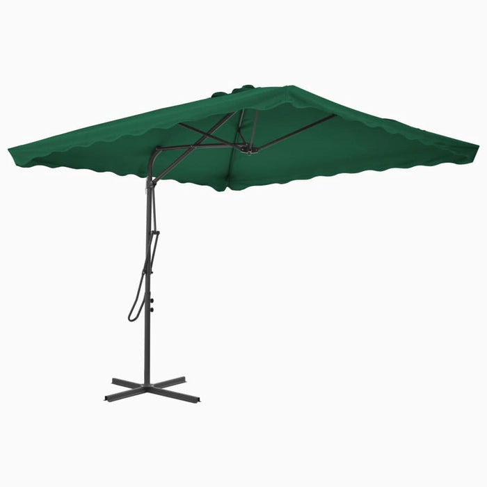 Umbrelă de soare de exterior, stâlp din oțel, verde, 250x250 cm - WALTI WALTI