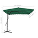 Umbrelă de soare de exterior, stâlp din oțel, verde, 250x250 cm - WALTI WALTI