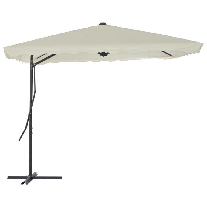 Umbrelă soare de exterior, stâlp din oțel, nisipiu, 250x250 cm - WALTI WALTI