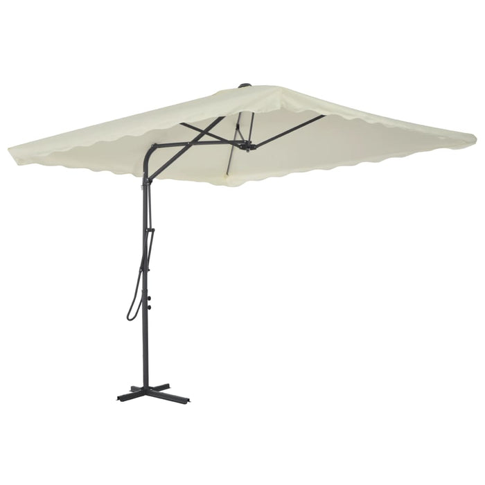 Umbrelă soare de exterior, stâlp din oțel, nisipiu, 250x250 cm - WALTI WALTI