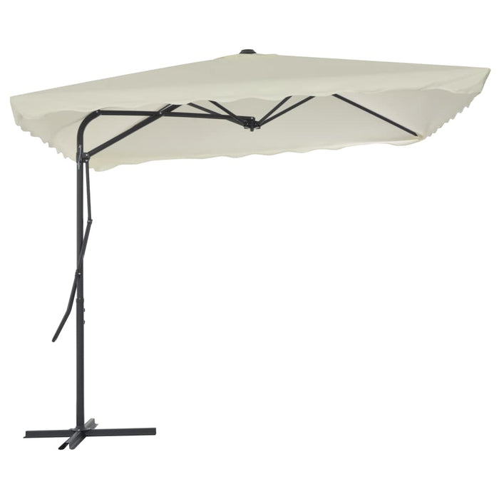 Umbrelă soare de exterior, stâlp din oțel, nisipiu, 250x250 cm - WALTI WALTI