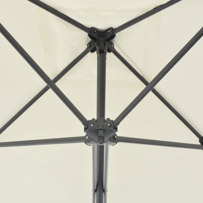 Umbrelă soare de exterior, stâlp din oțel, nisipiu, 250x250 cm - WALTI WALTI