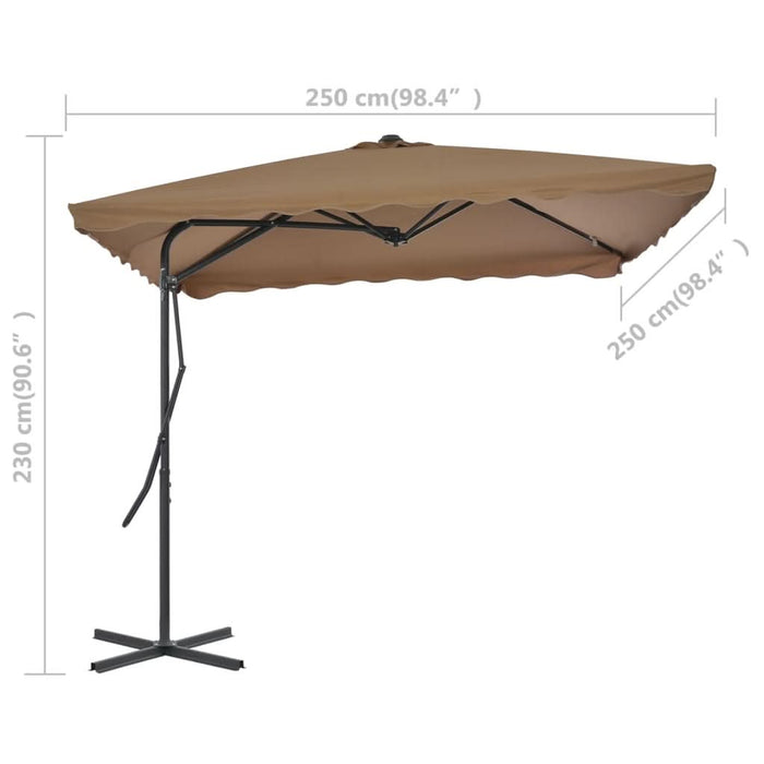 Umbrelă soare de exterior, stâlp oțel, gri taupe, 250 x 250 cm - WALTI WALTI