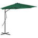 Umbrelă soare de exterior cu stâlp din oțel, verde, 300 cm - WALTI WALTI