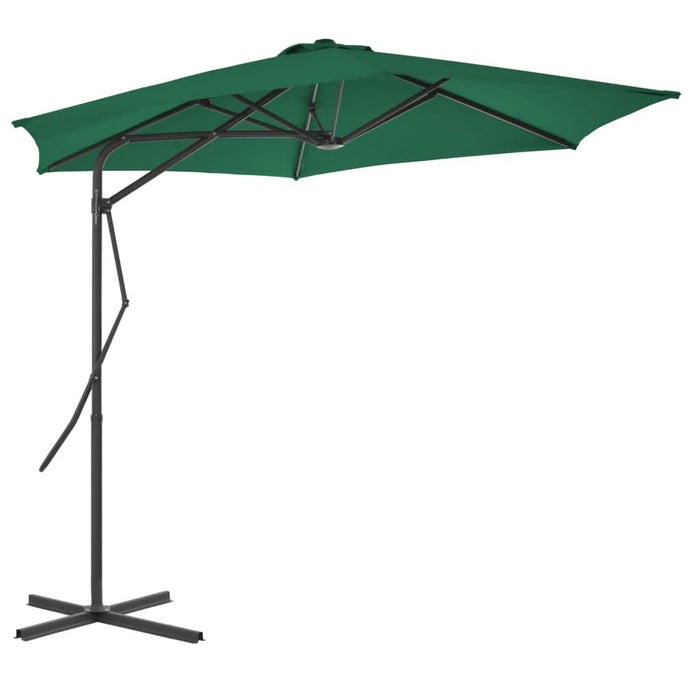 Umbrelă soare de exterior cu stâlp din oțel, verde, 300 cm - WALTI WALTI