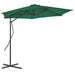 Umbrelă soare de exterior cu stâlp din oțel, verde, 300 cm - WALTI WALTI