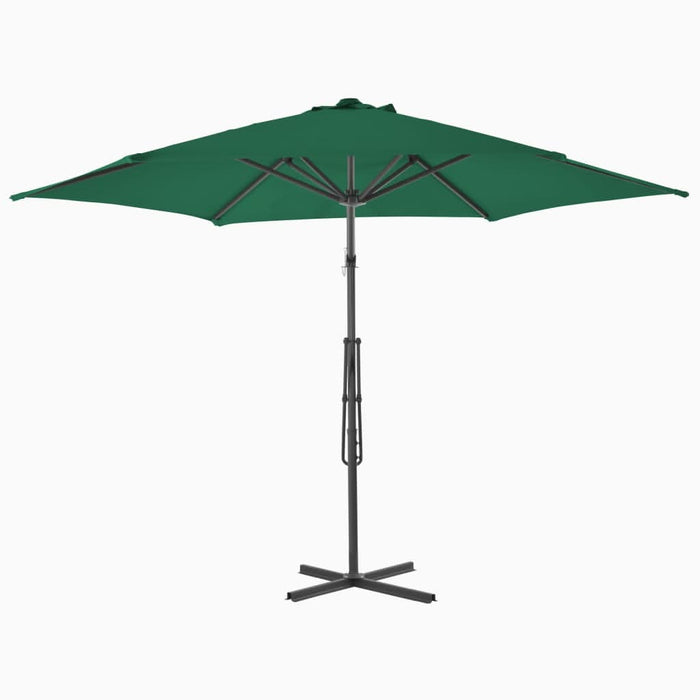Umbrelă soare de exterior cu stâlp din oțel, verde, 300 cm - WALTI WALTI