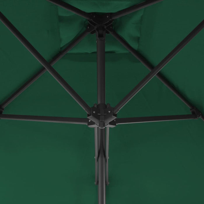 Umbrelă soare de exterior cu stâlp din oțel, verde, 300 cm - WALTI WALTI