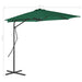 Umbrelă soare de exterior cu stâlp din oțel, verde, 300 cm - WALTI WALTI
