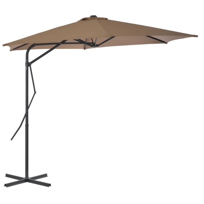 Umbrelă de soare de exterior, stâlp din oțel, gri taupe, 300 cm - WALTI WALTI