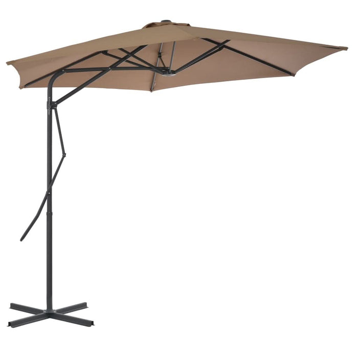 Umbrelă de soare de exterior, stâlp din oțel, gri taupe, 300 cm - WALTI WALTI