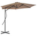 Umbrelă de soare de exterior, stâlp din oțel, gri taupe, 300 cm - WALTI WALTI
