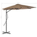 Umbrelă de soare de exterior, stâlp din oțel, gri taupe, 300 cm - WALTI WALTI