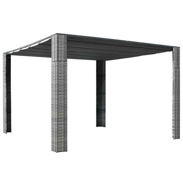 Pavilion cu acoperiș, gri/antracit, 300x300x220 cm, poliratan WALTI