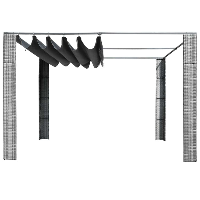Pavilion cu acoperiș, gri/antracit, 300x300x220 cm, poliratan WALTI