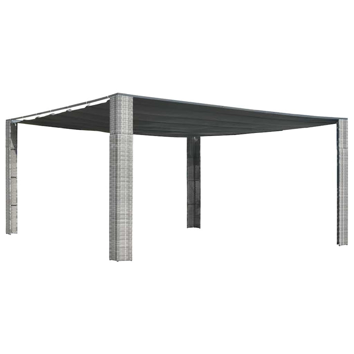 Pavilion acoperiș glisant gri antracit 400x400x200 cm poliratan WALTI