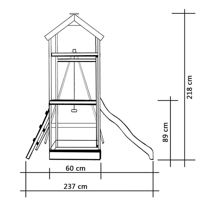 Set de joacă de exterior, 242x237x218 cm, lemn de pin impregnat WALTI