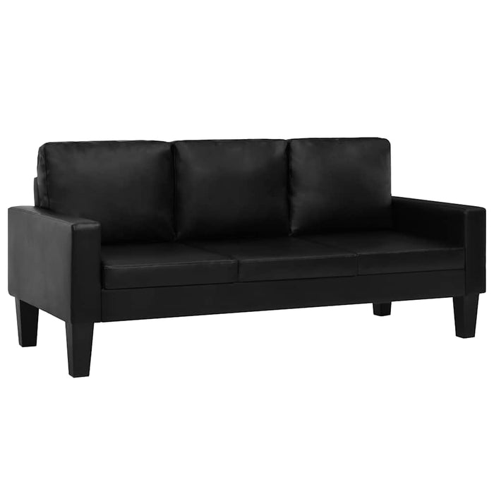Set canapea, 2 buc., piele artificială, negru WALTI