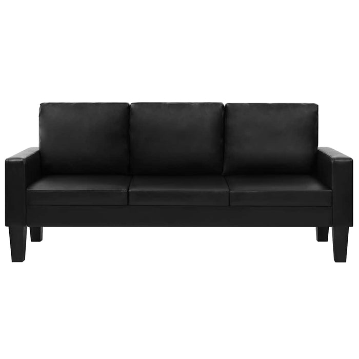 Set canapea, 2 buc., piele artificială, negru WALTI