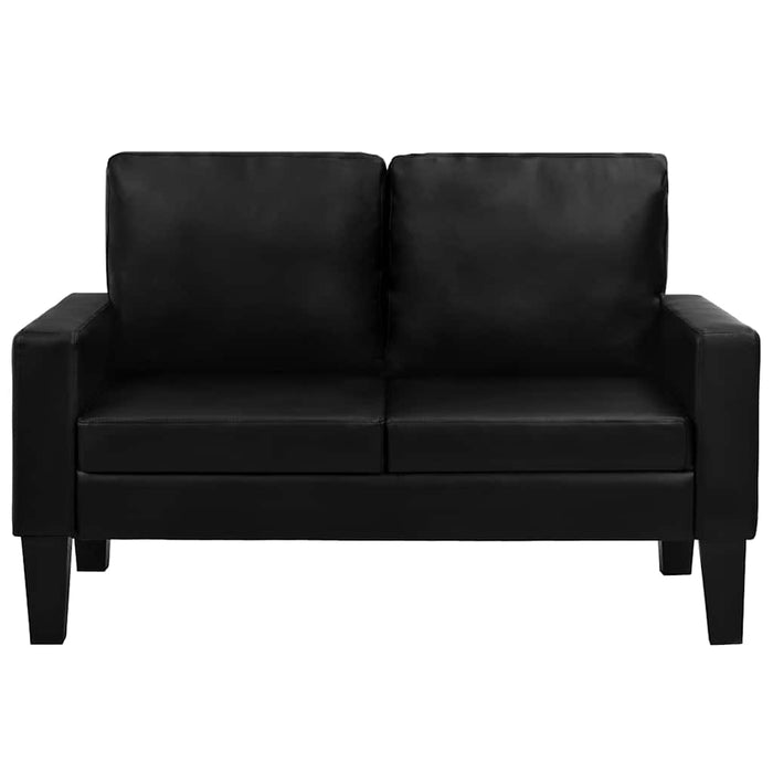 Set canapea, 2 buc., piele artificială, negru WALTI
