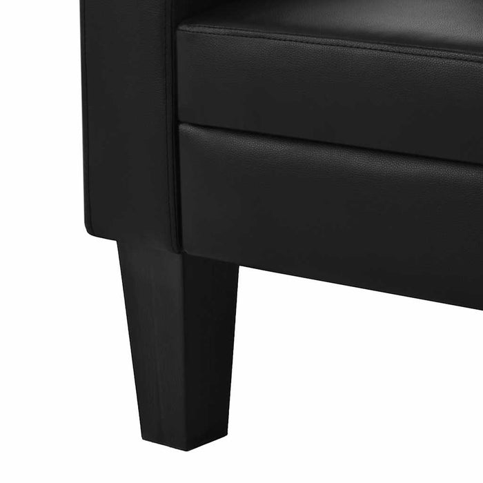 Set canapea, 2 buc., piele artificială, negru WALTI