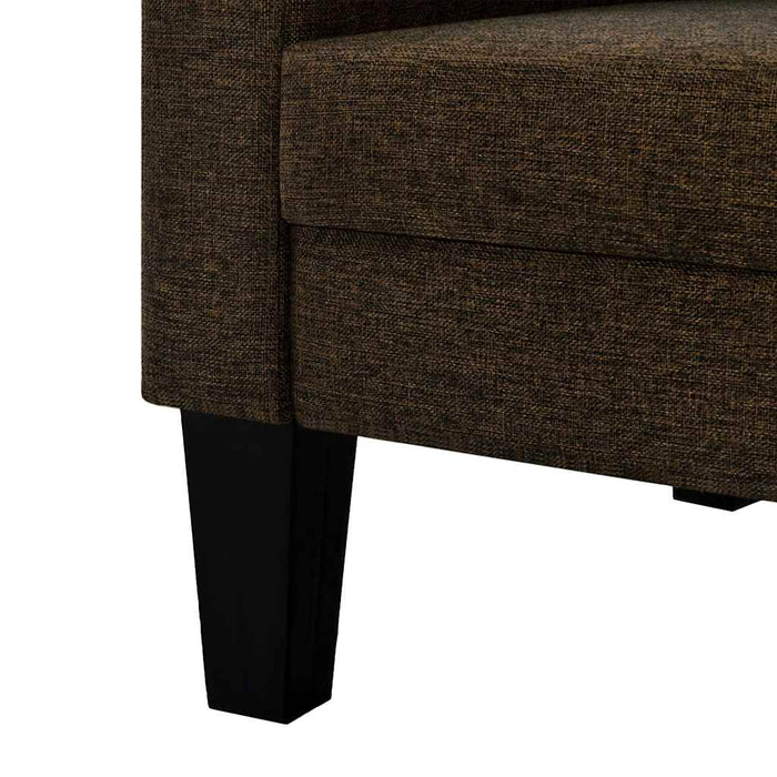 Set canapele 2 piese, material textil, maro WALTI