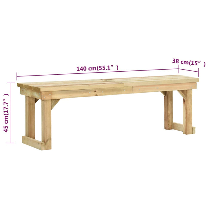 Bancă de grădină, 140 cm, lemn de pin tratat - WALTI WALTI