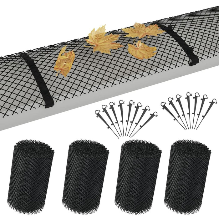 Plasă de jgheab cu cleme, 4 buc., 1,08 ㎡, HDPE - WALTI WALTI