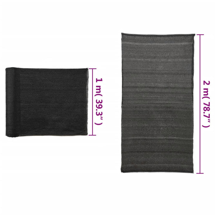 Plasă protecție vizuală, negru, 2x10 m, HDPE WALTI