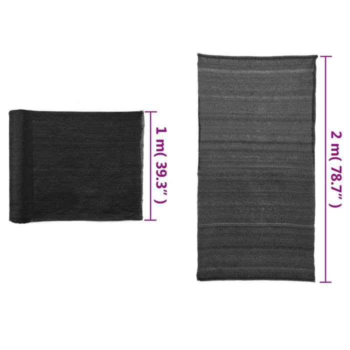 Plasă protecție vizuală, negru, 2x25 m, HDPE - WALTI WALTI