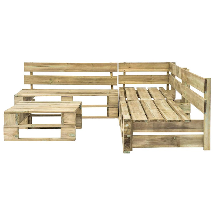 Set mobilier de grădină din paleți cu perne gri, 4 piese, lemn WALTI