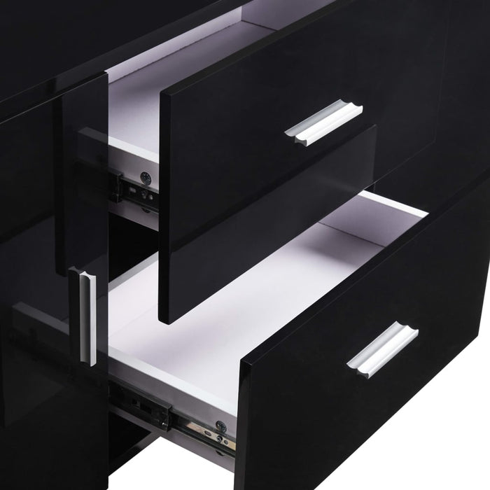 Servantă, negru, 160x40x70 cm, MDF WALTI