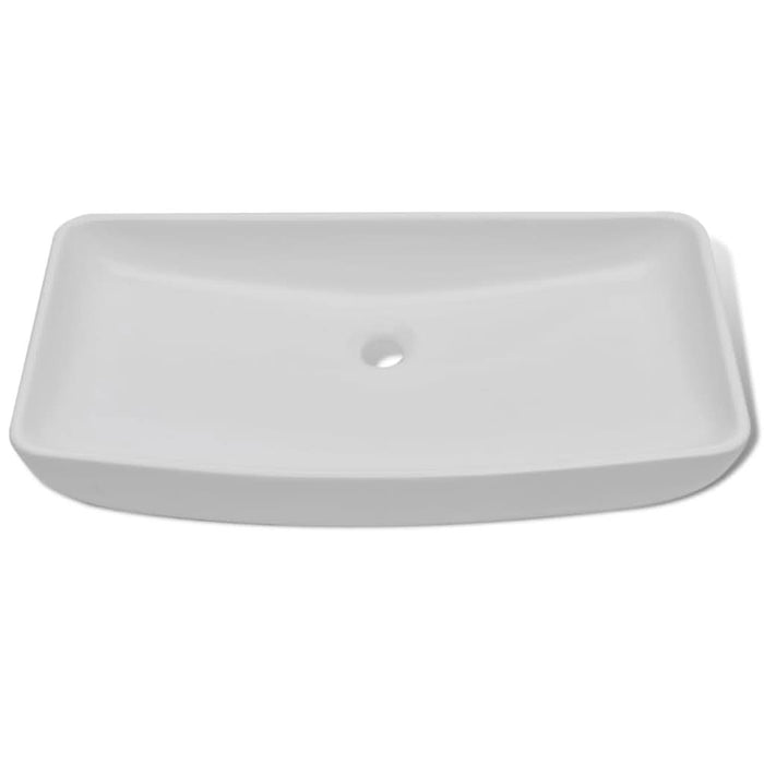 Chiuvetă de baie cu robinet mixer, ceramică, dreptunghiular alb - WALTI WALTI