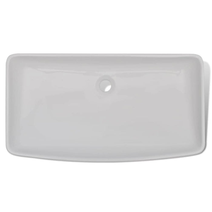 Chiuvetă de baie cu robinet mixer, ceramică, dreptunghiular alb - WALTI WALTI
