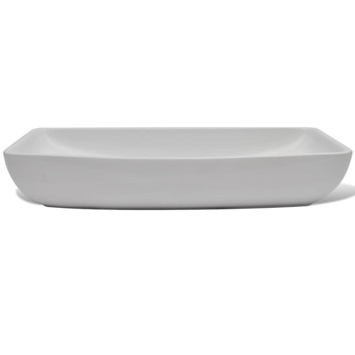 Chiuvetă de baie cu robinet mixer, ceramică, dreptunghiular alb - WALTI WALTI